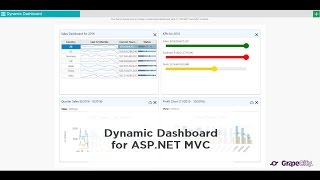 GrapeCity Dynamic Dashboard for ASPNET MVC [upl. by Rodablas]