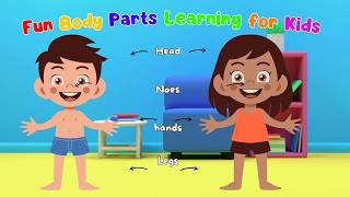 body part names kids video  Head Shoulder knees toes nursery rhymes [upl. by Ocirne779]