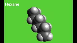 Hexane  3D structure organic molecules [upl. by Nohs465]