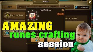 Summoners War  AMAZING runes crafting session [upl. by Azile]