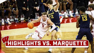 Marquette at Wisconsin  Highlights  Big Ten Mens Basketball  Dec 2 2023 [upl. by Lindholm660]