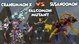 CRANIUMMON X VS FALCOMON MUTANT VS SUSANOOMON  DMW [upl. by Aehsa]