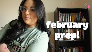 preparing for a new month february 🪻 bullet journal amp tbr plans [upl. by Reteip518]