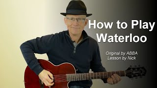 Waterloo Guitar Lesson Tutorial with TAB – ABBA [upl. by Argyres]