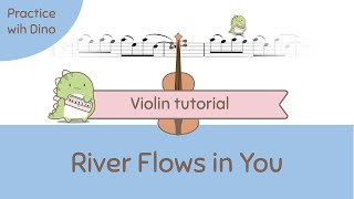 River Flows In You Violin Tutorial  Play along  Playing partner [upl. by Bently]