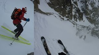 Glacier dArgentière Couloir des Améthystes Chamonix MontBlanc ski de randonnée pente raide [upl. by Sebastien]