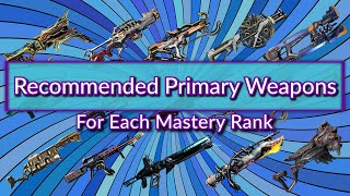 Warframe  Recommended Primary Weapons for Each Mastery Rank Updated 2022 Version [upl. by Aldredge284]