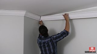 How To Install CROWN MOLDING using a SAWSET PROTRACTOR AMAZON crown molding miter bevel [upl. by Yseult]