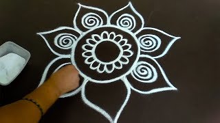 Daily Rangoli Design  16  Easy Free Hand Rangoli Designs  Simple Rangoli Designs [upl. by Aynad]