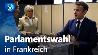 Erste Wahlrunde für das französische Parlament [upl. by Cass]