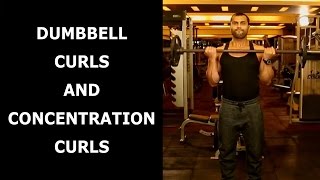 DUMBBELL CURLS AND CONCENTRATION CURLS TO GET BIGGER BICEPS [upl. by Anaahs198]