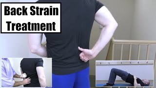 Lower Back Pain Relief  Back Strain Stretches and Exercises [upl. by Nahtad]