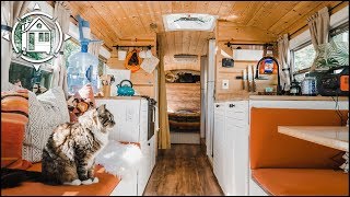 This School Bus Conversion is their Affordable Tiny Home [upl. by Yelahs539]