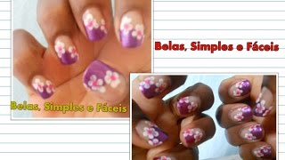 Unhas Decoradas Espanholas Florais  Vânia Luz [upl. by Riddle401]