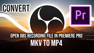 Open OBS file in Premiere Pro  MKV file to MP4  OBS Studio  Loxyo Rech [upl. by Lashar840]