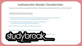 Institutioneller Wandel Charakteristika  Enterprise Transformation [upl. by Nerred]