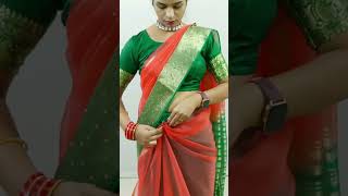 Saree draping tutorial tutorial for beginners  Party wear organza saree draping tutorial  Sari [upl. by Fabron892]