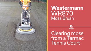 Westermann WR870  Moss removal from Tarmac Tennis Court [upl. by Yehtomit]