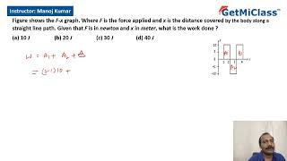 Force vs Distance Work Calculation KCET 11th Physics Work Power Energy [upl. by Merle]