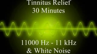 Tinnitus Relief  30 Minutes  11000 Hz 11 Khz  White Noise [upl. by Ojeibbob450]