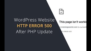 WordPress Get ERROR 500 After Updating PHP to Version 8x [upl. by Adiana]