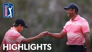 Tiger and Charlie Woods shoot 13under 59  Round 1  PNC Championship  2022 [upl. by Nho]