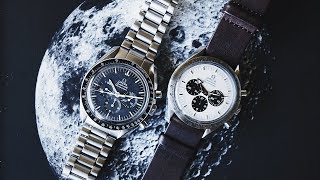 Watches amp Thoughts OMEGA SPEEDMASTER 1974 145022 and 357050 Mitsukoshi Panda [upl. by Alber]