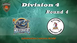 Atlasbasket  Div 4Round 4  HOLYDIVERS vs AL COJONES [upl. by Annatnom616]