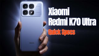 Xiaomi Redmi K70 Ultra With Dimensity 9300 667 inches OLED 144Hz Dolby Vision HDR10 [upl. by Capello252]