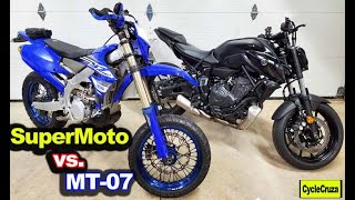 Supermoto vs Yamaha MT07 2022 Which is BETTER [upl. by Pasia]