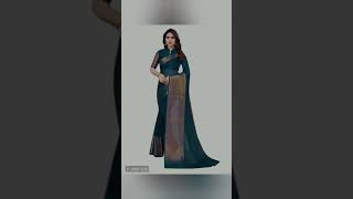 Stylish cotton silk saree with blouse newcollection beautiful style fashion short [upl. by Yttiy]