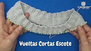 ✨TRUCOS DE TEJIDO VUELTAS CORTAS para CUELLOS PERFECTOS🧶 tejer a dos agujas tejerconlola [upl. by Sungam]