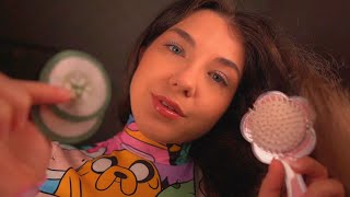 ASMR Pampering you to Sleep 😴 skincare brushing whispers  Lonixy ASMR English [upl. by Hirza173]