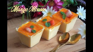 Mango Mousse Recipe  Eggless  No Gelatin or Agar agar  Quick Mango Mousse [upl. by Nessie]