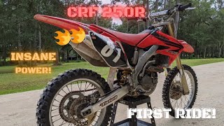 HONDA CRF250R First Impression Ride INSANE POWER [upl. by Howenstein]