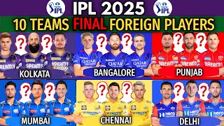 IPL All Teams Foreign Players list  All Teams Overseas Players list  CSKKRMIRRSRHPBKSGTLSG [upl. by Celio797]