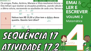 EMAI 4Âº ANO ATIVIDADE 172 SEQUÃŠNCIA 17 VOLUME 2  CÃLCULO MENTAL DE ADIÃ‡ÃƒO SUBTRAÃ‡ÃƒO DIVISÃƒO [upl. by Faustine]