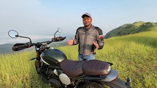 First Long Ride on TRIUMPH Scrambler 400 X [upl. by Airak]