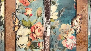 Floral Grunge Infinity Concertina Journal   9 Page Pockets [upl. by Alroi]