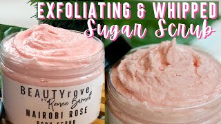 DIY WHIPPED BODY SCRUB Recipe for GLOWING SKIN  Exfoliating ROSE SUGAR [upl. by Una481]