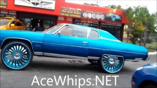 AceWhipsNET KStunna Candy Teal Chevy Donk on 30quot Forgiatos BURNOUT [upl. by Sialac]