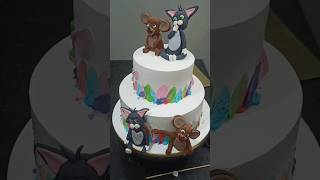 Two tier birthday cake birthdaycake cakedecoration fondantcakedesignsforbirthdays [upl. by Erehc]