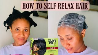 RELAXING MY HAIR FOR THE FIRST TIME how to relax hair at homerelaxing 4c hair [upl. by Debee]