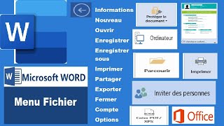 Leçon N°6 Atelier Word N°1 Menu Fichier [upl. by Arvo497]