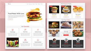 Create A Responsive  Food  Restaurant  Website Design Using HTML CSS And JAVASCRIPT From Scratch [upl. by Newmark]