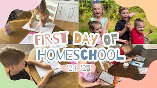 First day of Homeschool ‘24‘25  Homeschool DITL  Homeschooling four kids at once [upl. by Xantha943]