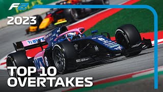 Top 10 Overtakes  2023 FIA Formula 2 Season [upl. by Henrietta]