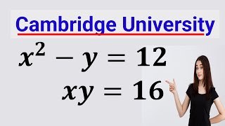 Cambridge University Pure Mathematics Admission Interview  Find x amp y [upl. by Barling]