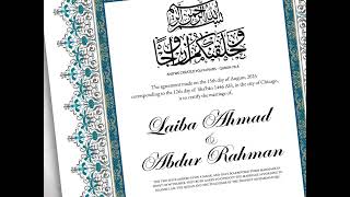 Nikkah Certificate [upl. by Ellsworth]