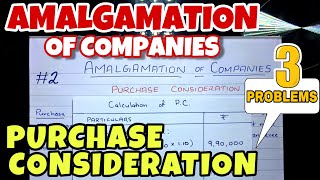 2 Amalgamation of Companies  3 Problems  Purchase Consideration  By Saheb Academy [upl. by Yngad]